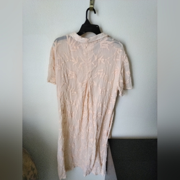 Jen's Pirate Booty Women's Sheer Beach Button Down Peach Cover Up Size S - Picture 4 of 6